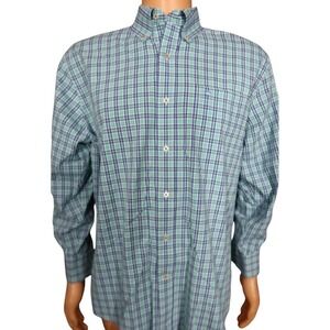 Southern Tide Green‎ Checked Window Pane Button Shirt Sz L